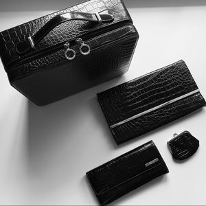 Bundle of 3: Patent Faux Leather Crocodile Pattern